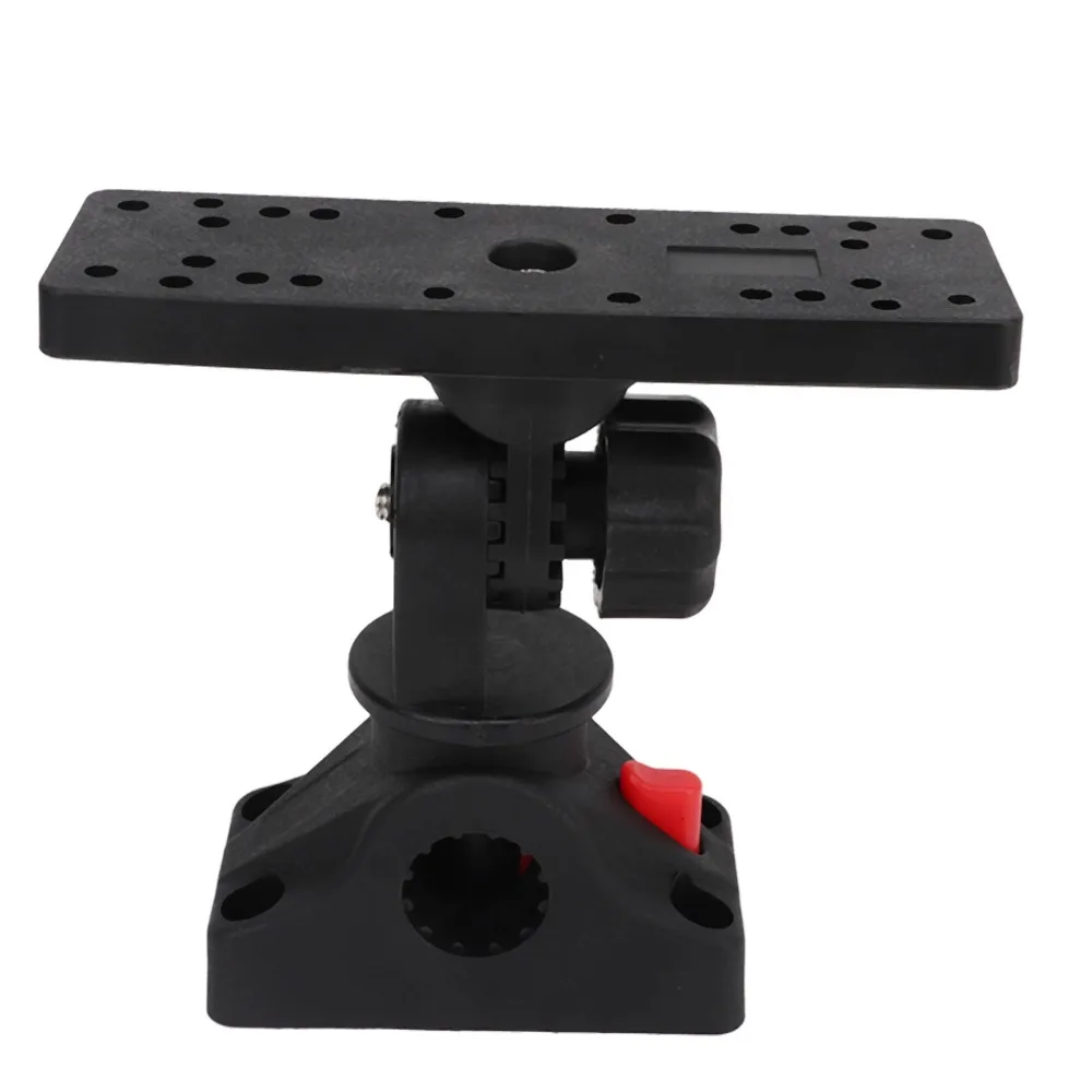 Fish Finder Mount - 汎用360度回転魚群探知機マウント、取り外し可能なベース、黒色、マリン電子機器マウント、ボート用電子機器マウント、ボート用