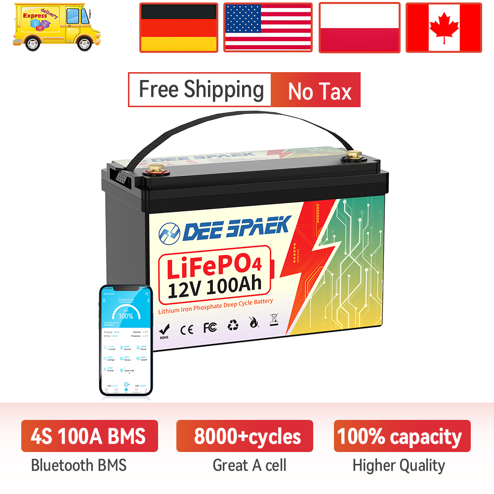 Fishing Depth Finder - DEEPSPAEK 12V 100Ah Lifepo4バッテリー Bluetooth 100A