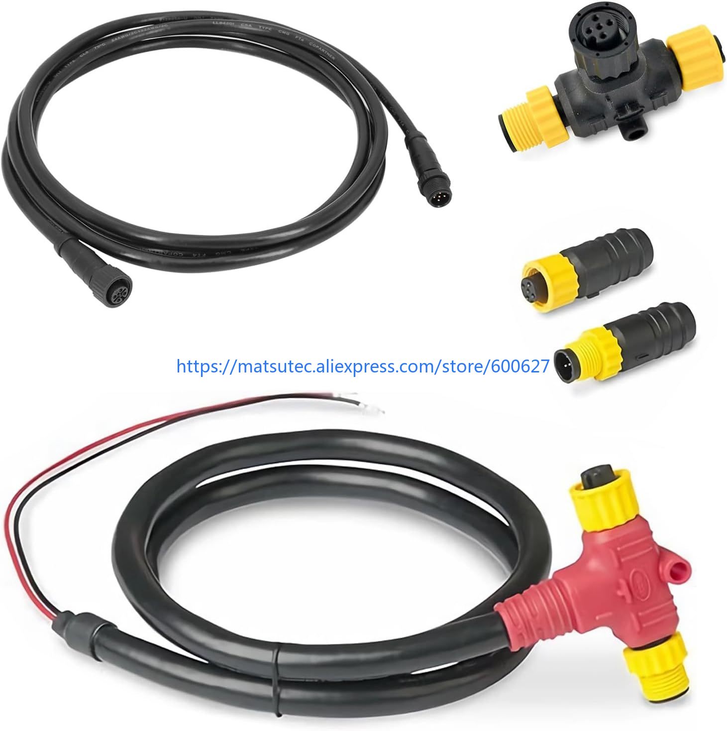 Fish Finder Cable - NMEA 2000 スターターキット N2K ネットワーク（ローランス、シムラッド、ガーミン機器用）バックボーンケーブル、ドロップケーブル、シングルティーケーブル、キット、ターミネーター