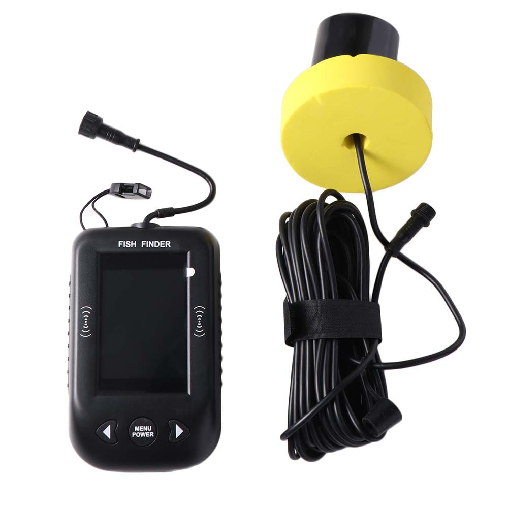Fishing Depth Finder - 45度XF03魚群探知機100M深度ワイヤーデザインポータブルソナー探知機LCDディスプレイ防水ソナー魚群探知機湖釣り
