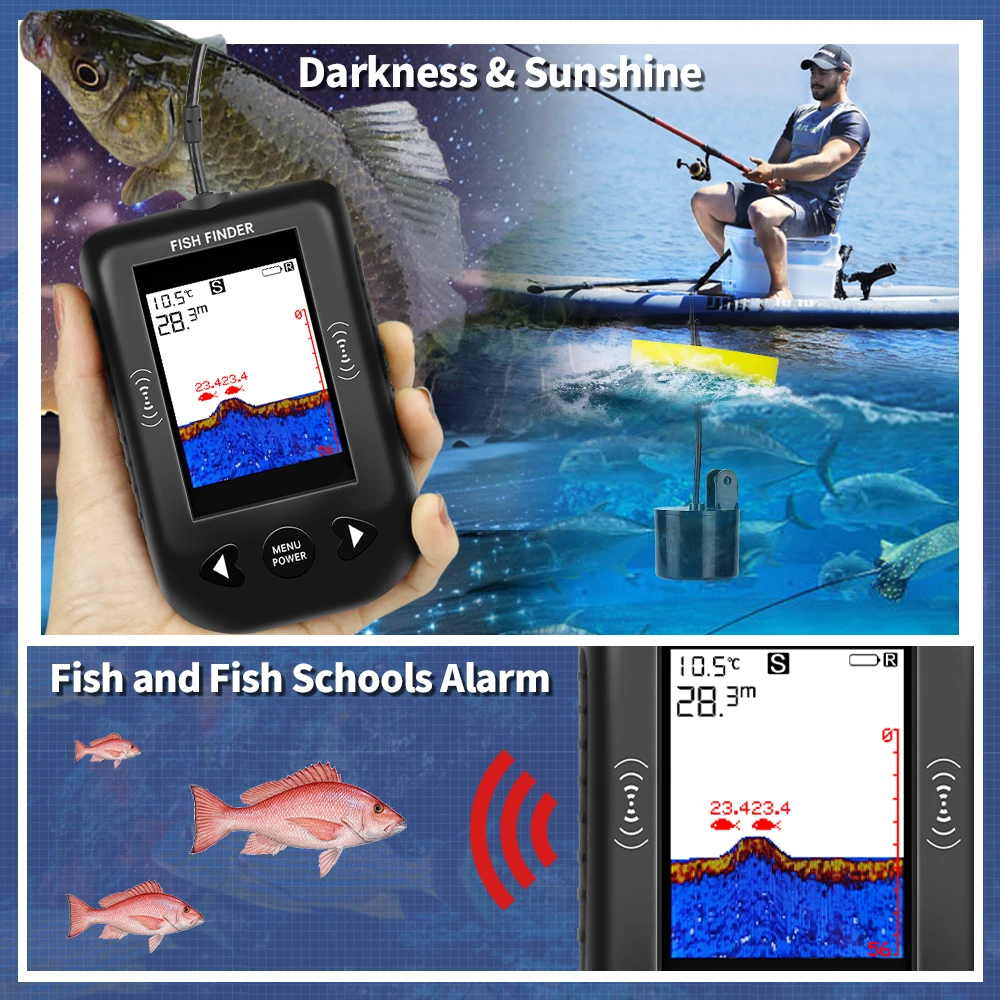 エルチャンXF03魚群探知機45度100Mポータブルソナー釣 - Fish Finder Transducer のレビューと価格