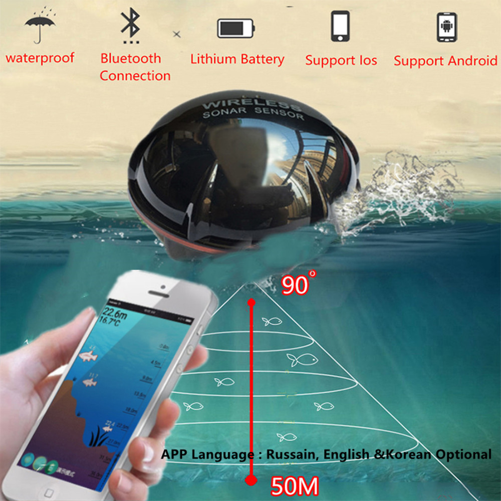 PUPOPAN 100 メートル真新しいスマートフォン魚群探 - Fish Finder Transducer のレビューと価格