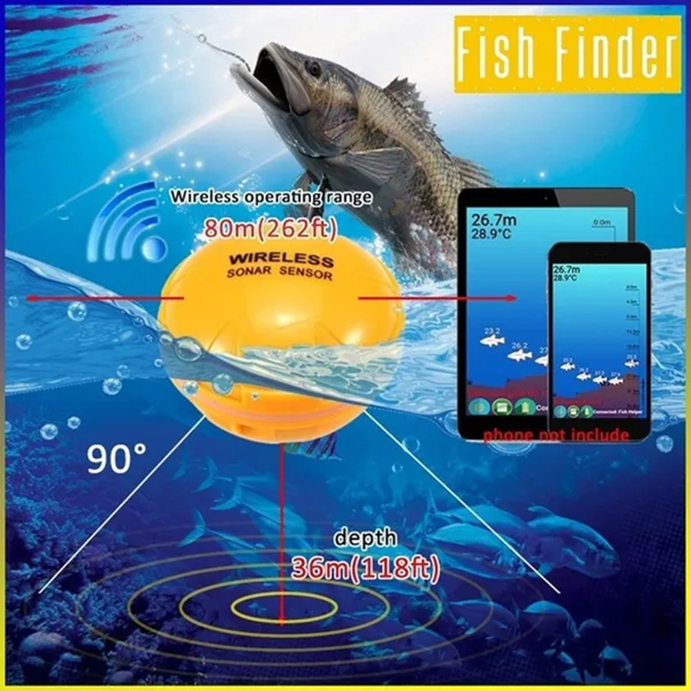 PUPOPAN 100 メートル真新しいスマートフォン魚群探 - Fish Finder Transducer のレビューと価格