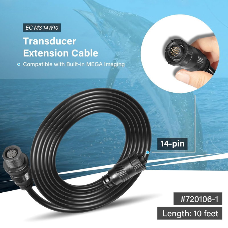 トランスデューサー延長ケーブル 10フィート 14ピン ハミ - Fish Finder Transducer のレビューと価格