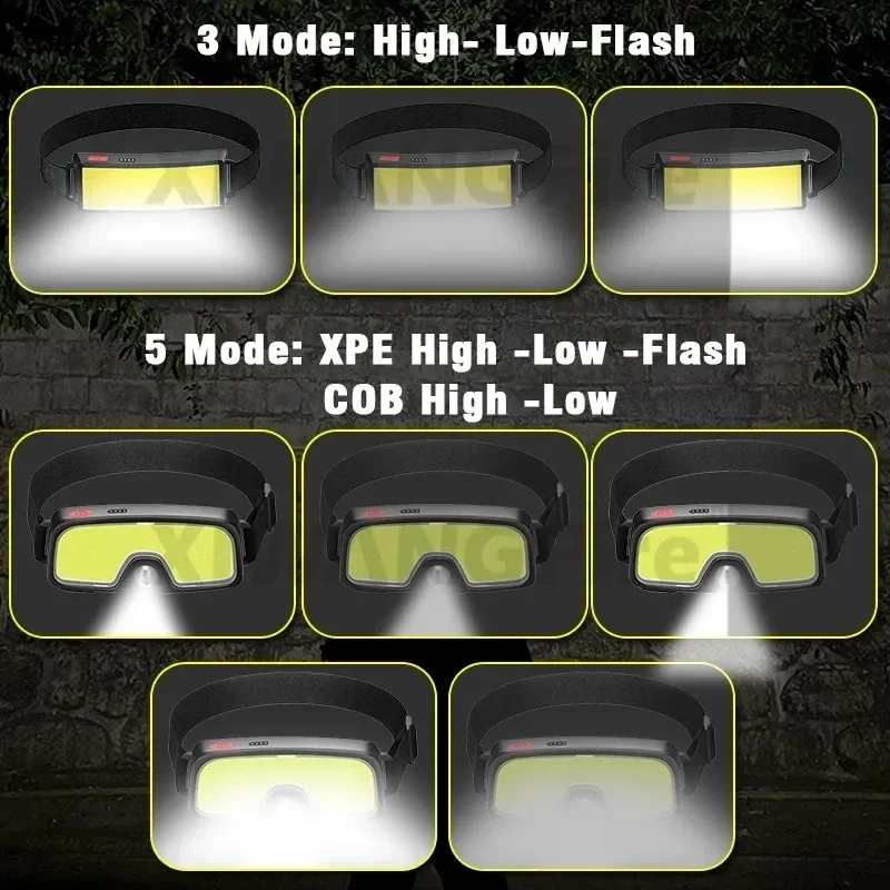 強力な COB LED ヘッドランプ Type-c 充電式ヘ - Fish Finder Battery のレビューと価格